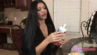 Busty Latina Facial Kitchen