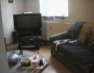 Girl cleaning home and watching porn end up masturbates