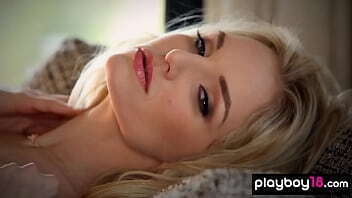 Classy natural blondie Ashley presenting sensual striptease