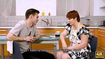 SHAME4K. Mature redhead agrees when friends visits