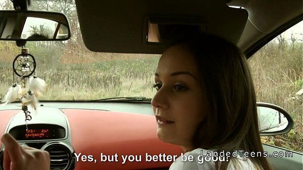 Brunette stranded teen gangbanged