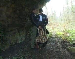 Cassie, fucked in pantyhose in forest