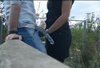 Nice outdoor blowjob and planting the semen