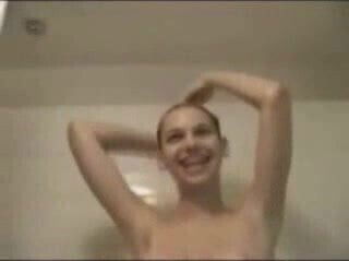 Amateur girl with GREAT boobs shower.