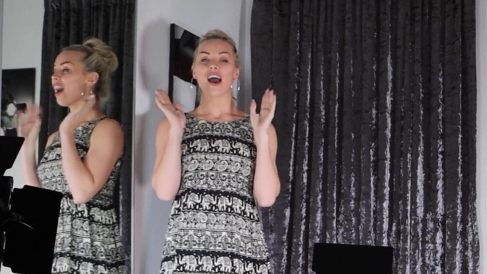 Gabbie trying nice office outfits