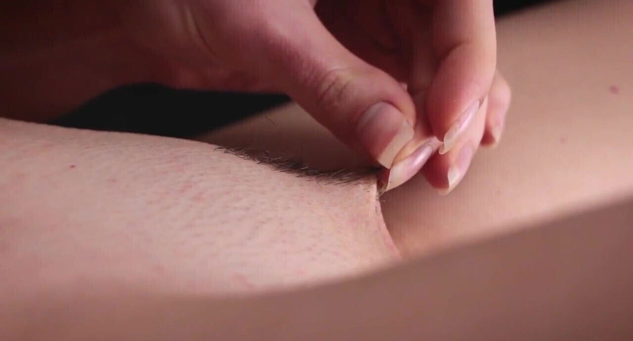 milf shaved pussy labia teasing closeup
