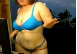 Phat Girl in a Tight Blue Dress Strips Off By RB