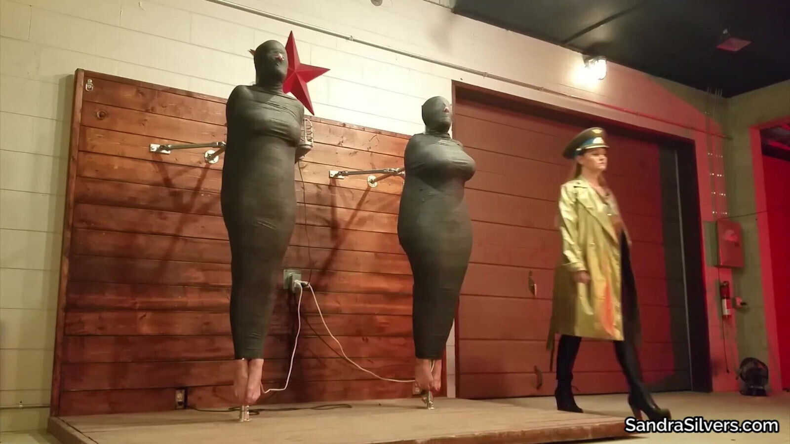 Busty Sandra friend gagged mummified Soviet unit