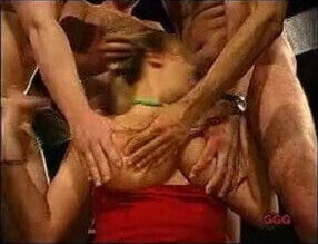 Gang bang and swallows sperm on big tits by fdcrn