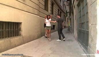 Busty Latin public fucked