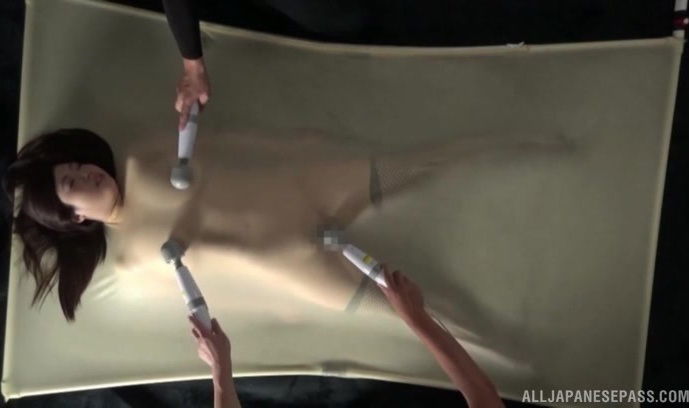 Smoking Nakamura Tomoe gets pussy pleased with toys