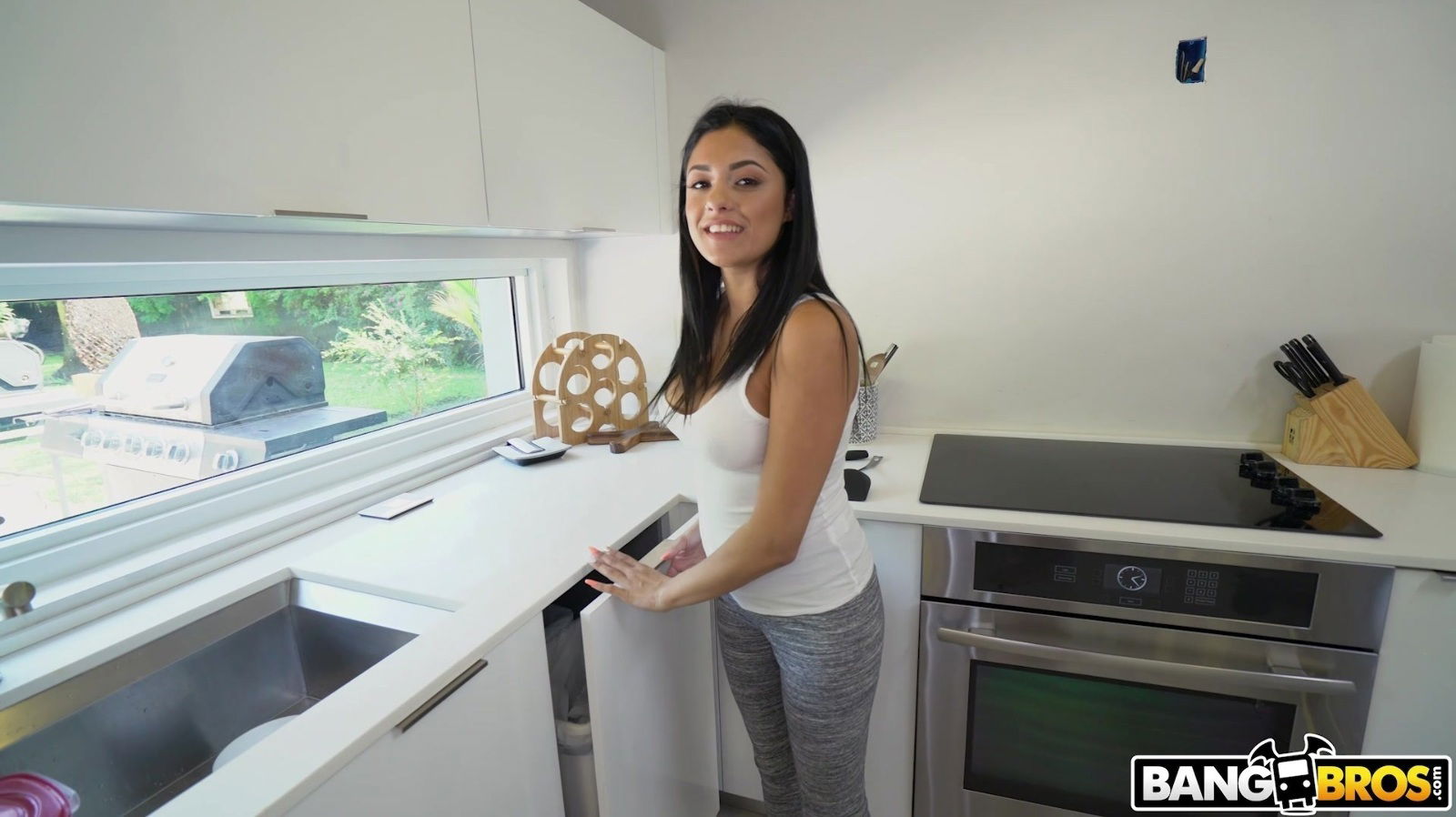 Pretty maid Serena Santos drops clothes gets fucked