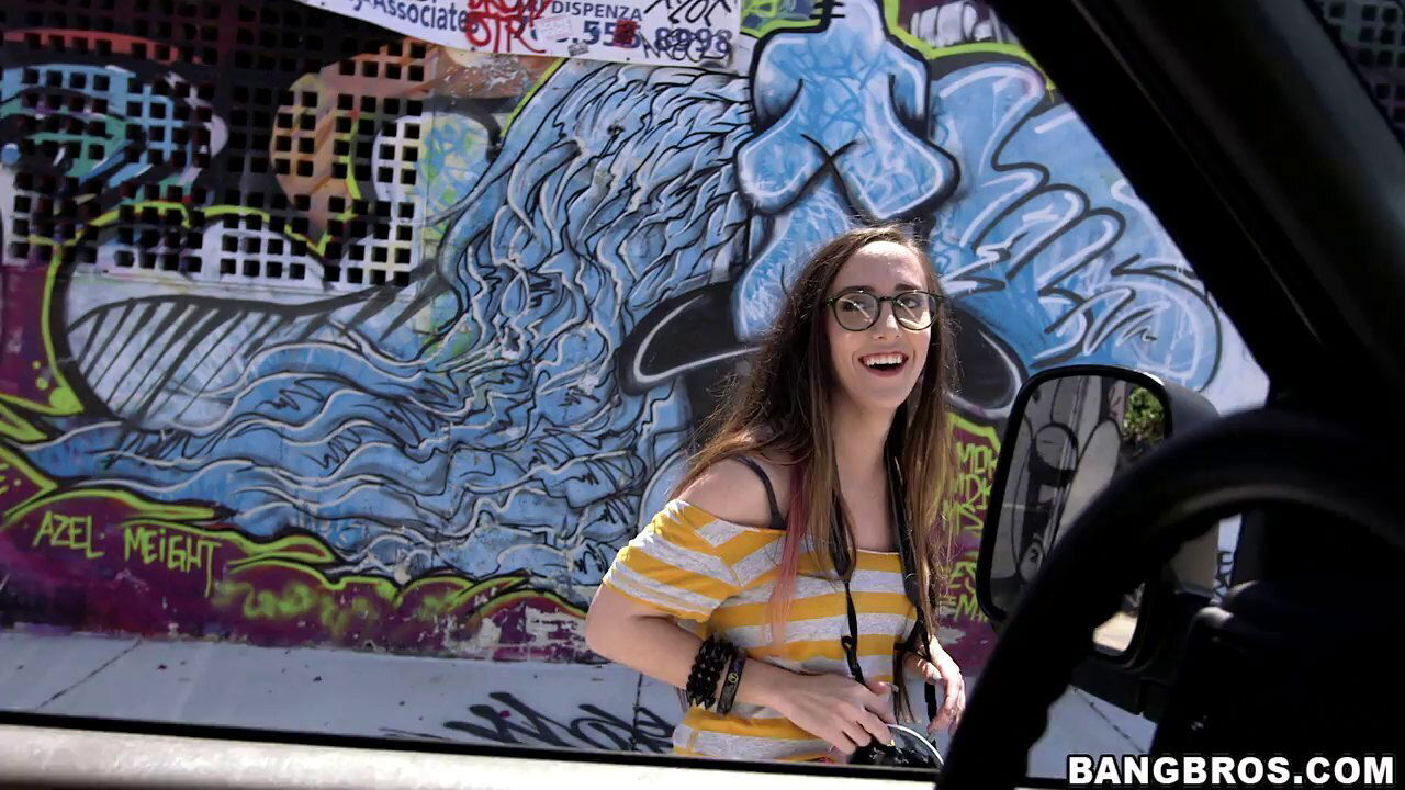 Shaved pussy amateur Charlie Stevens fucked hard gets facial