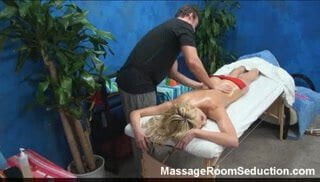 Hot Blonde Seduced on Massage Table