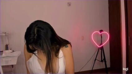 brunette rough deep throating dildo