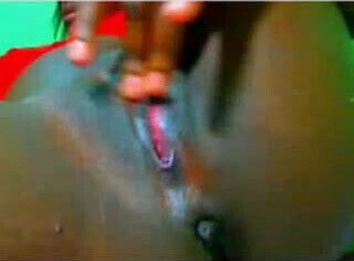 Horny Black Girl Rubbing Very Pink Pussy Close-Up