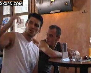 Naughty guys bend the elbow in a bar and make a hot orgy on 