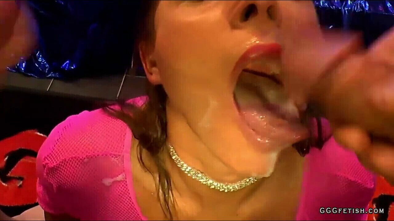 Busty brunette sexy gets bukkakes