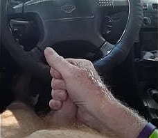 Naked Driver jacks achieves orgasm