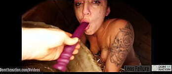 Slave training continues after lens failure with rough gagging for big-ass arab babe tied up in a filthy barn