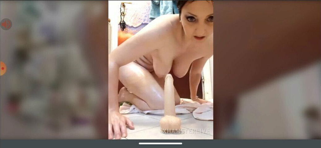 Sexy redhead mature show fucking dildo boobs