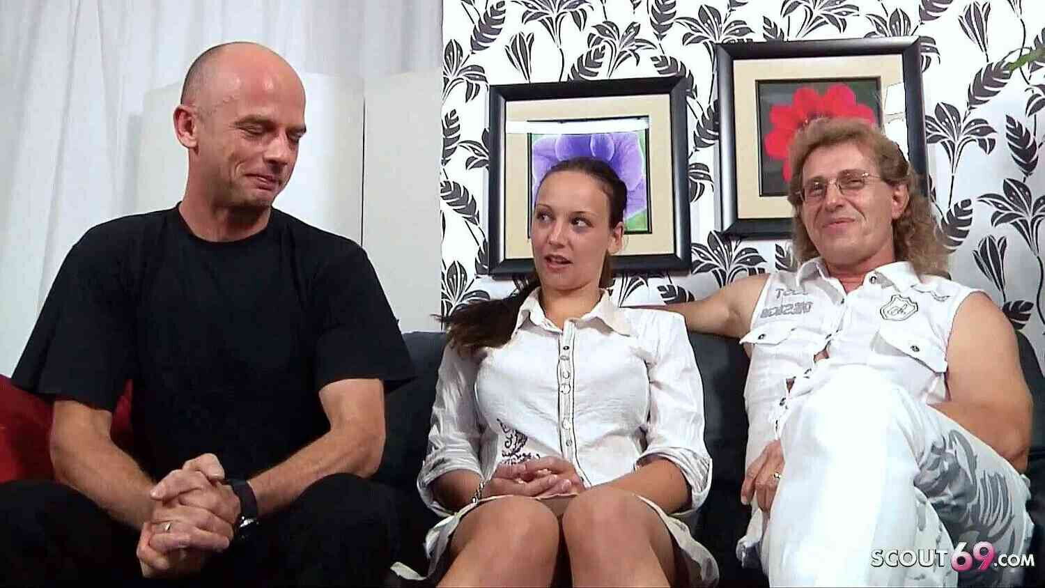 German Mature Couple First Cuckold Threesome with Stranger