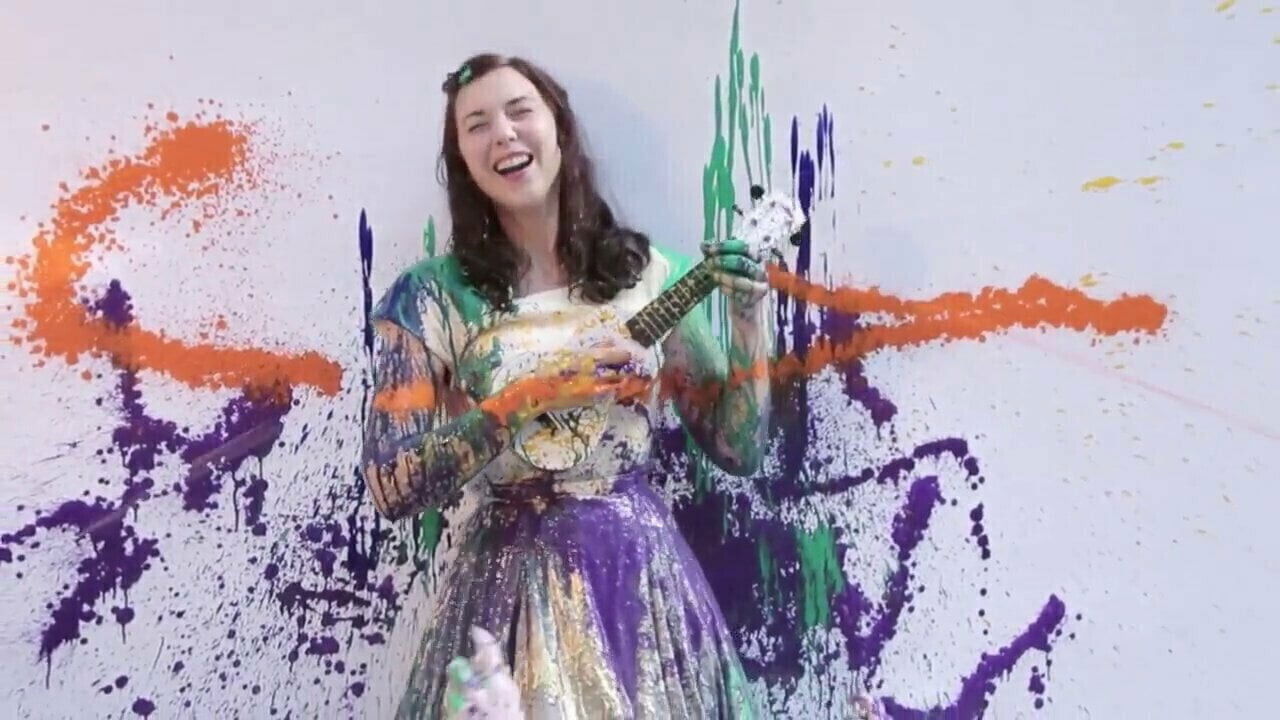 Lisa Hannigan Gets Splashed, Stained Covered Paint