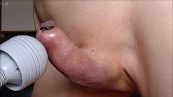 Japanese guy'_s shaved penis masturbation tying skin with penis! Please watch strange ruined cumshot! No.28