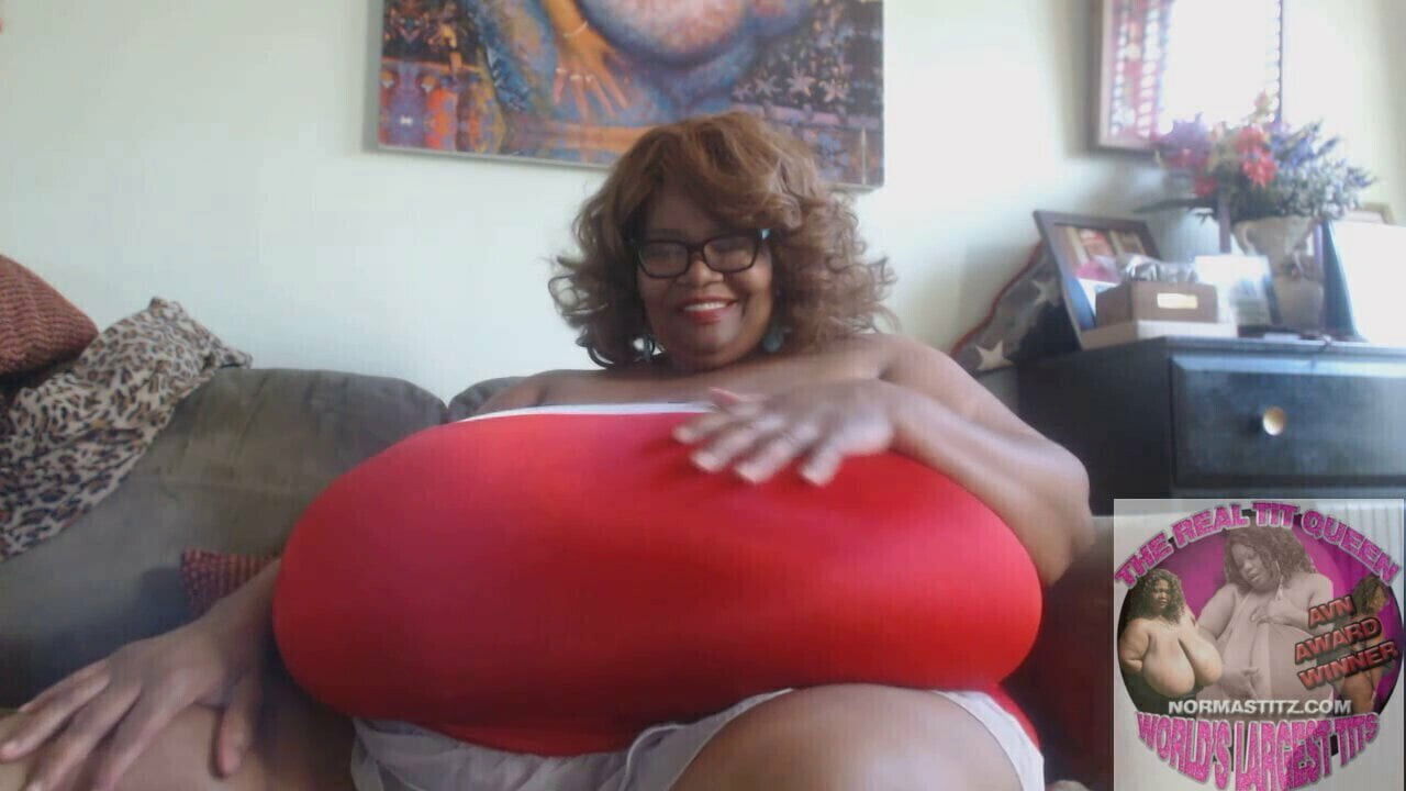 Ebony Granny Plays with enormous Boobs