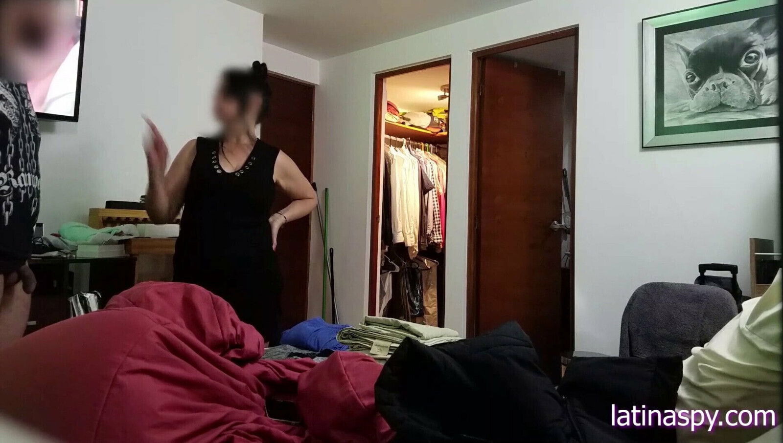 Jerking front Maid, then grabbing huge melons