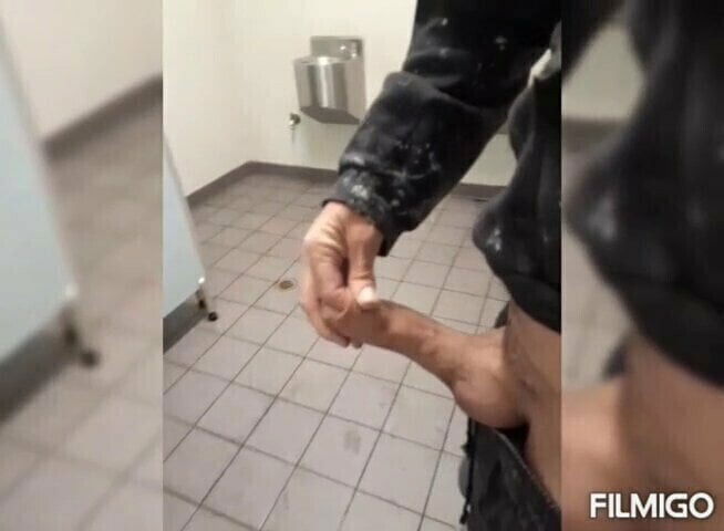 Getting hard ublic oilet suck