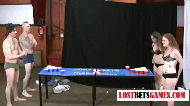 Playing balls with naked girls