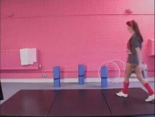 British lesbian threesome at the gym