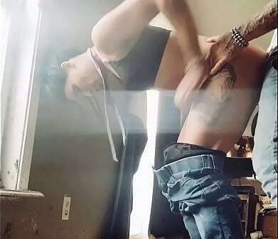 Construction worker fucks girlfriend abandoned house