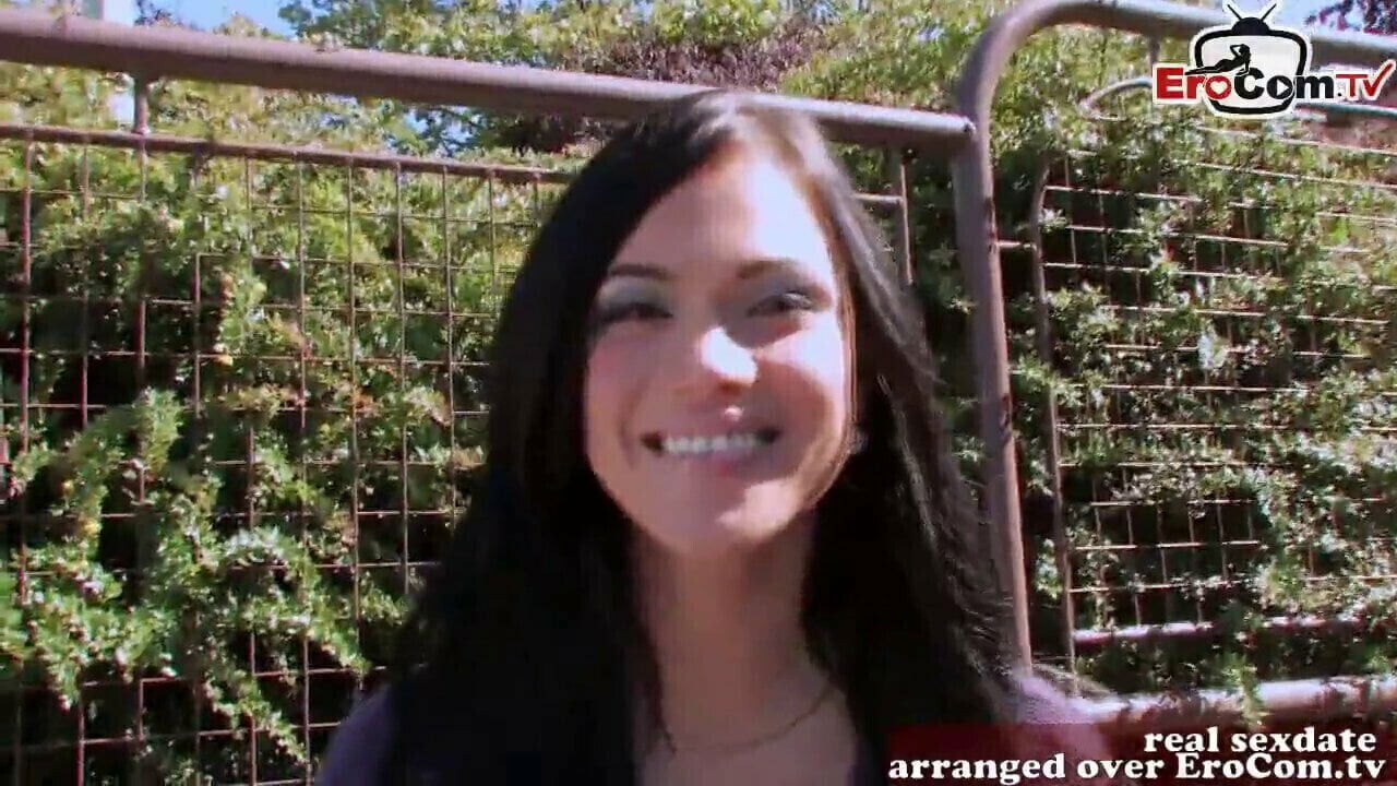 British horny teen picked street casting