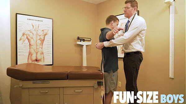 FUNSIZEBOYS Hung older doctor breeds nervous young bottom bareback