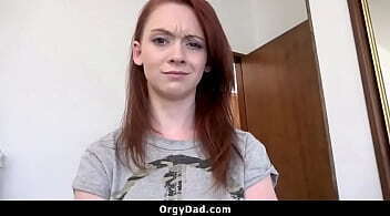 Redhead Teen Flashes Her Pussy For Her Stepdad