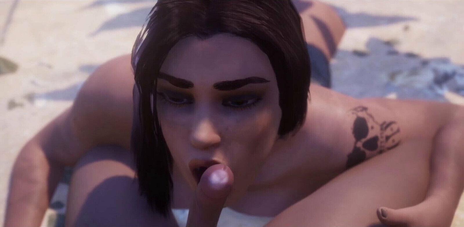 Buff Woman Goes Rough Hard Dick Animation