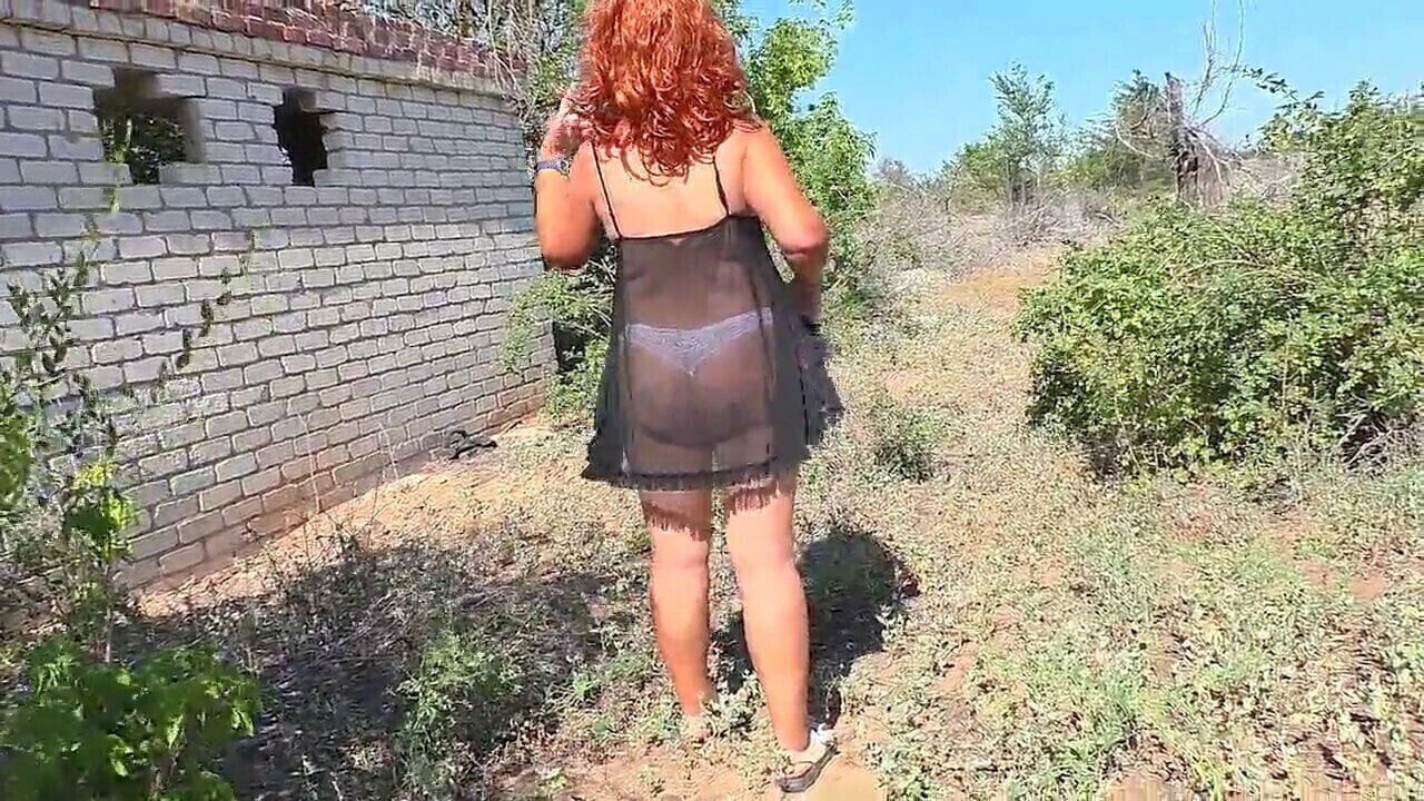 blowjob with mature lady nature