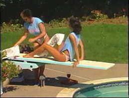 Naughty blonde hottie Carol Titian enjoys when her sorrity sistas Shanna McCullough and Sharon Mitchell make her bread buttered on both sides