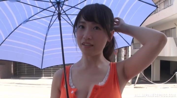 Asian chick Nagase drops knees give titjob