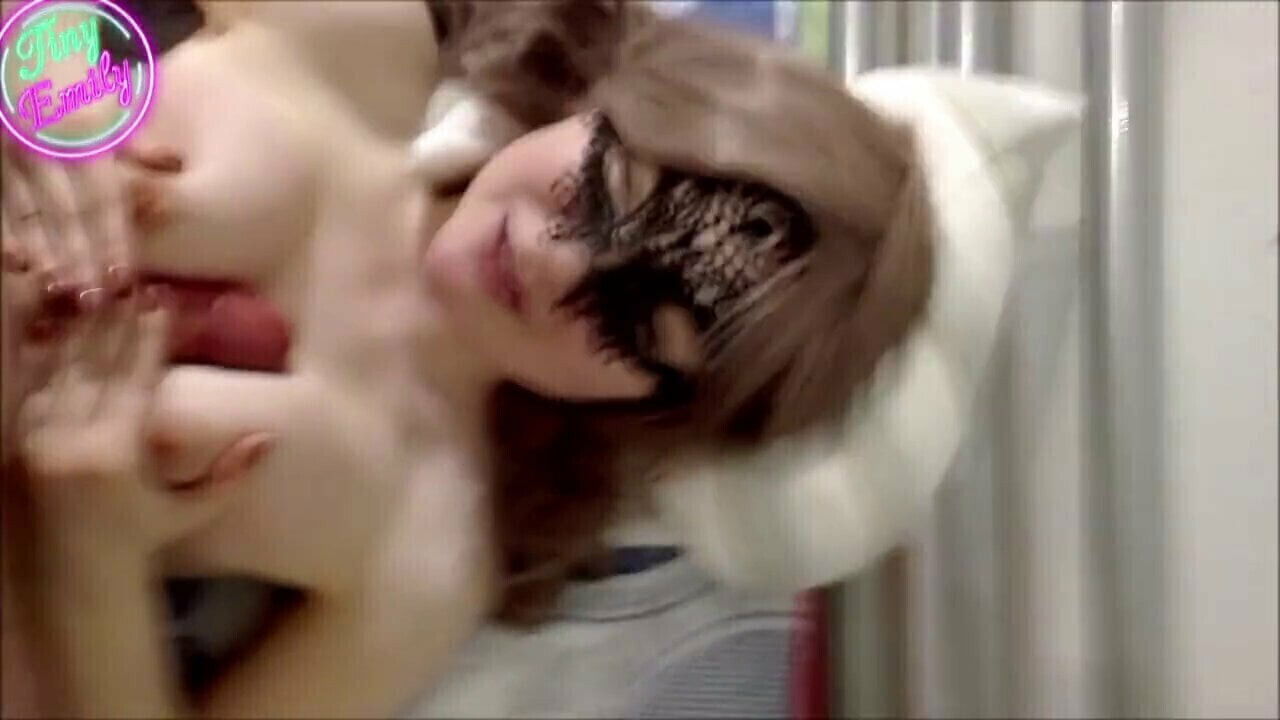 Masked Teen Girl Riding Getting Whole Load