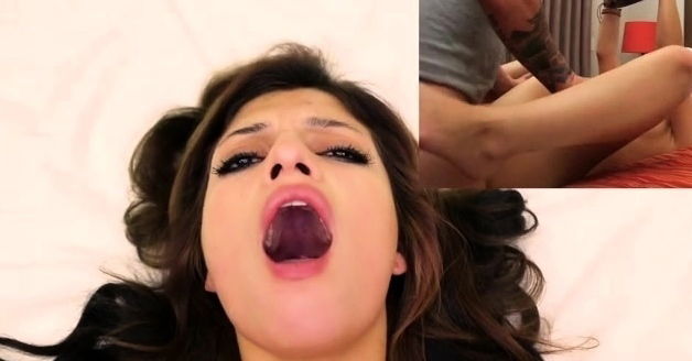 Stupefying brunette latin floozy Raven Orion fucks nicely