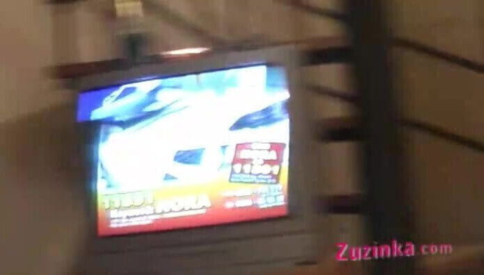 Zuzinka is having fun wiith the commercials of sex ads