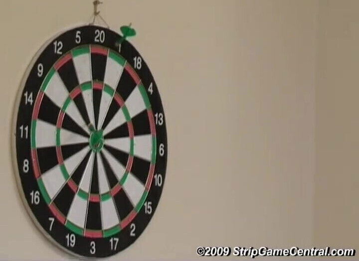 Three girls playing Strip Darts game