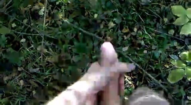Jerking, moaning and shooting cum in the forest 3
