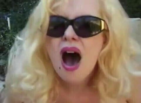 Blonde Mature on pool