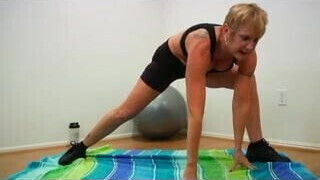 Mature strip and does yoga