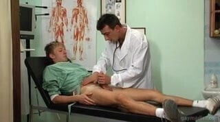 Horny doctor probed patient's dick
