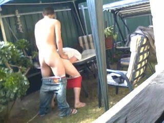 intimate moment in garden
